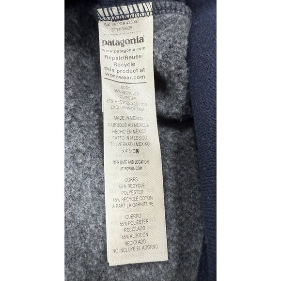 Patagonia Mens Sweatshirt Fitz Roy Horizons Uprisal Crew Size Large Navy Blue - Picture 6 of 10